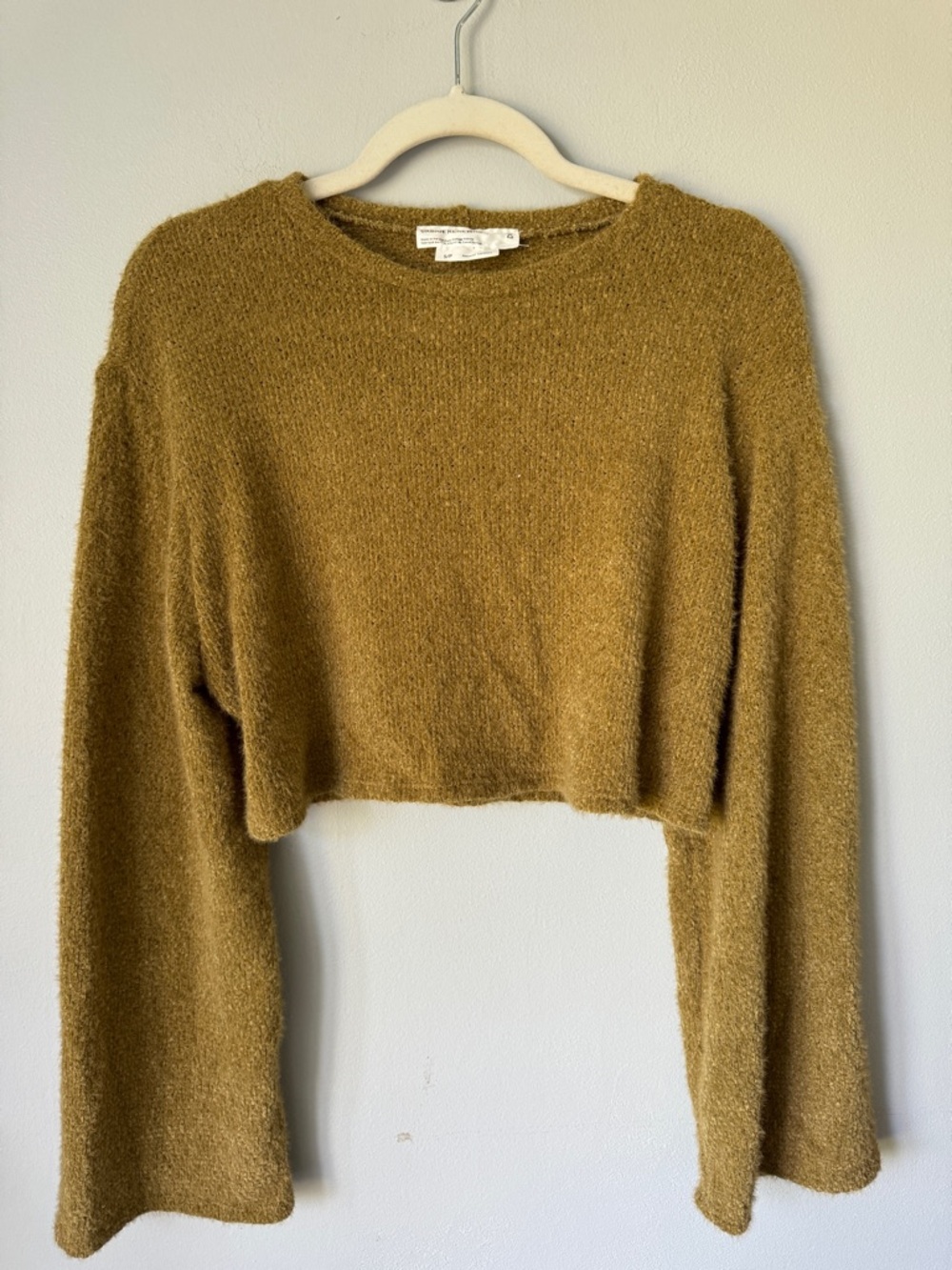 Urban Renewal Cropped Crewneck Sweater in Mustard